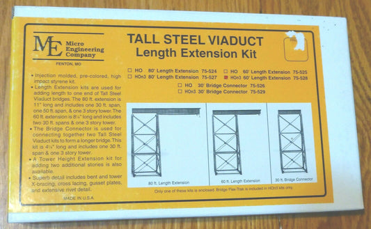 Micro Engineering Company HOn3 #75-528 Tall Steel Viaduct Length Extension - 60'