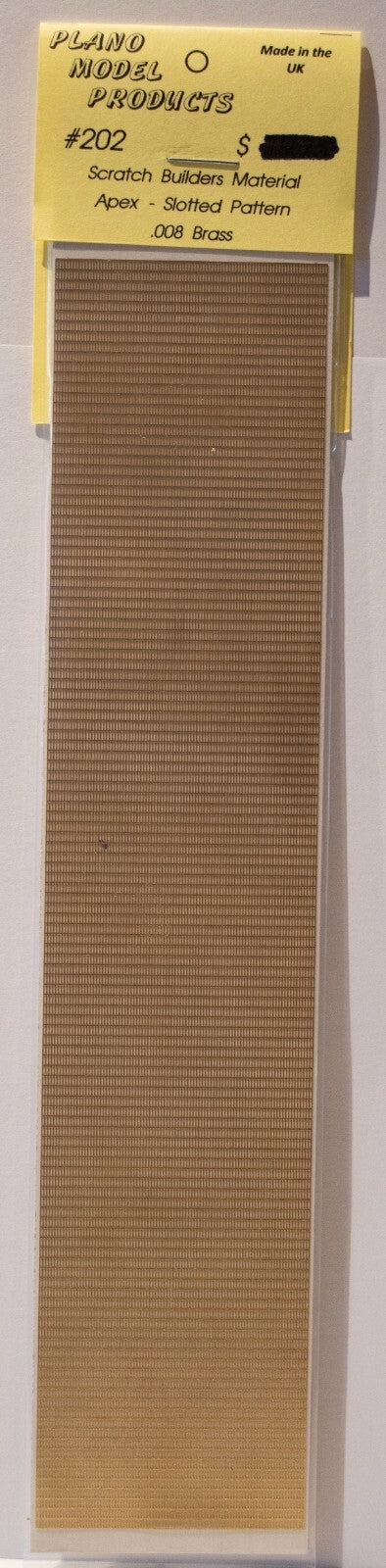 Plano #202 Scratch Builders Material Apex -Slotted Pattern .008 Brass