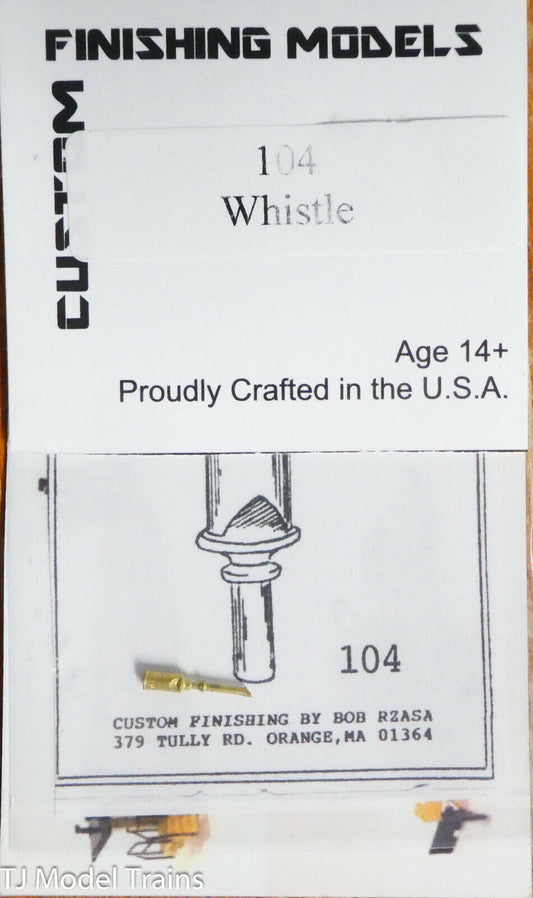 Custom Finishing Models HO #104 Whistle (Brass) HO Scale