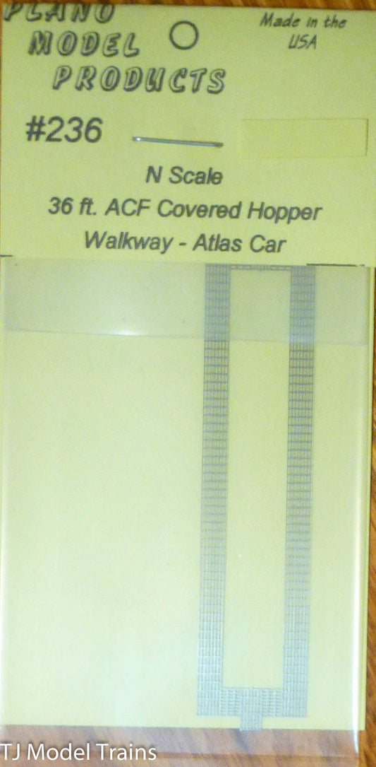 Plano #236 (N Scale) Covered Hopper Walkway -- 36' 2-Bay ACF - Atlas Car