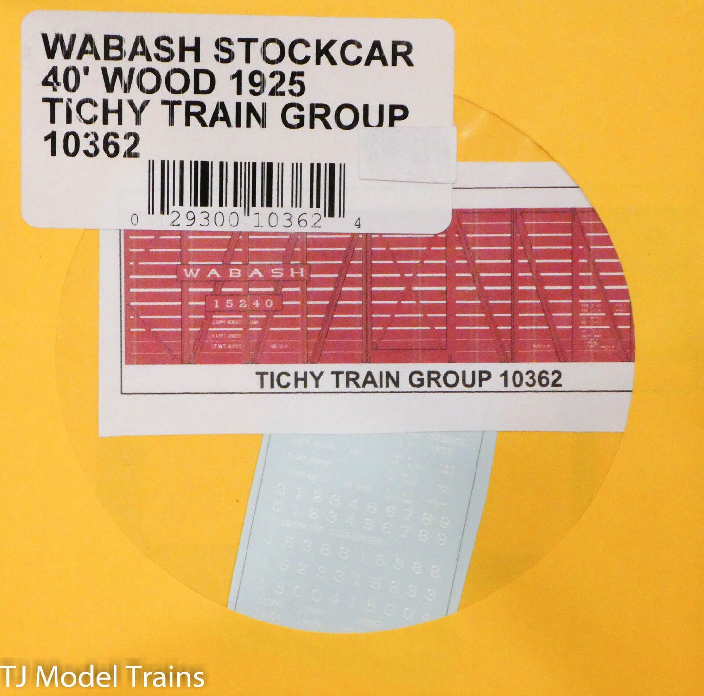 Tichy Train Group HO #10362 Wabash Stockcar 40' Wood (1925) (Decal)