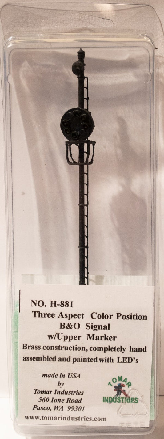 Tomar Industries HO #H-881 Three Aspect Color Position B&O Signal w/upper Marker