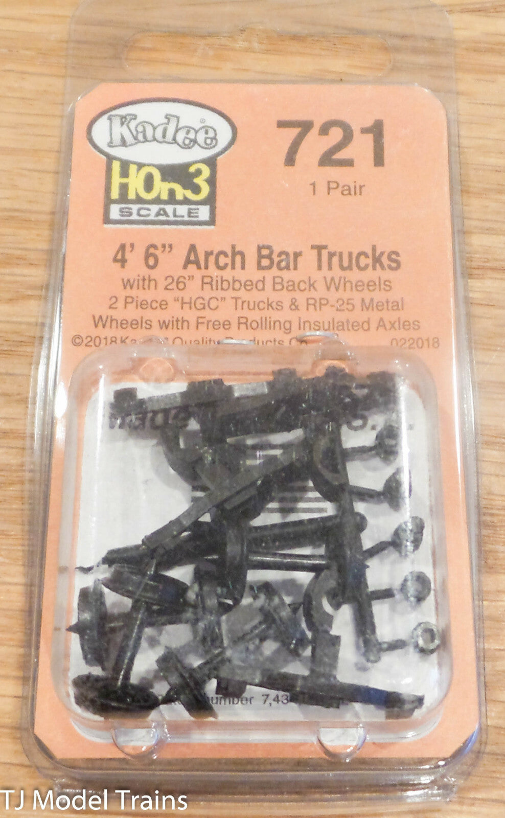 Kadee HOn3 Scale #721 / 4' 6" Arch Bar Trucks with 26" 1 Pair (Plastic Kits)