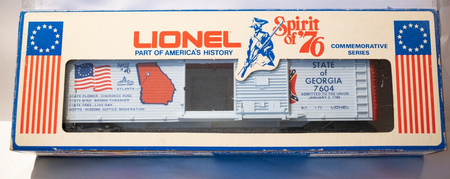 Lionel O Scale (Used) #6-7604 Georgia Box Car Spirit of '76 Commemorative