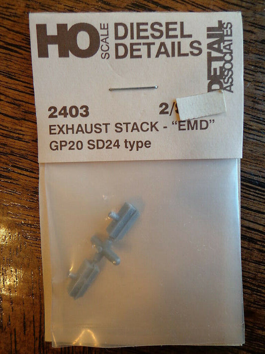 Detail Associates HO #2403 Exhaust Stack -- EMD GP20/SD24 pkg(2)