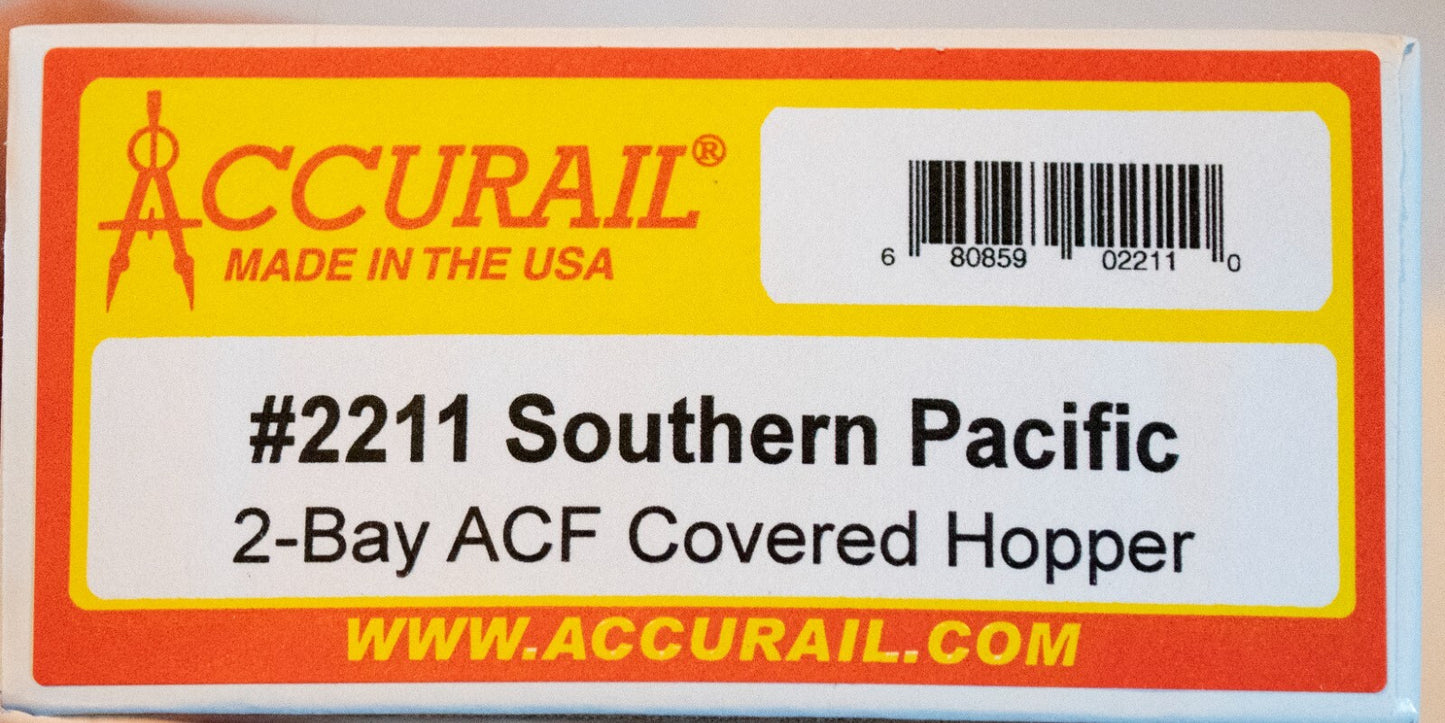 Accurail HO #2211 ACF 2-Bay Covered Hopper - Kit -- Southern Pacific (gray, blac