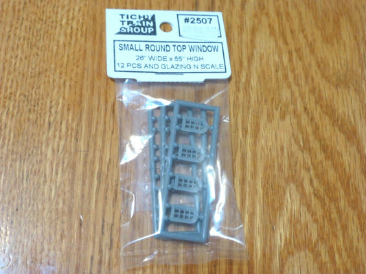 Tichy Train Group N #2507 Windows - Round Top 26" Wide x 55 High (Plastic)