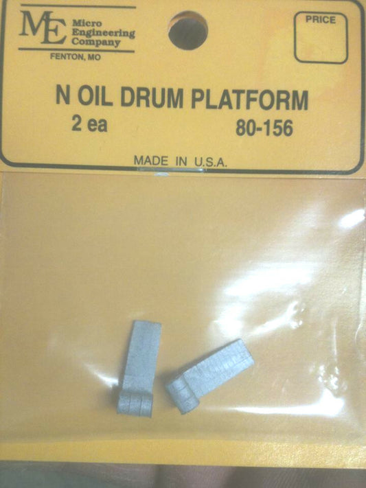 Micro Engineering N #80-156 Oil Drum Platforms (2) White Metal Parts