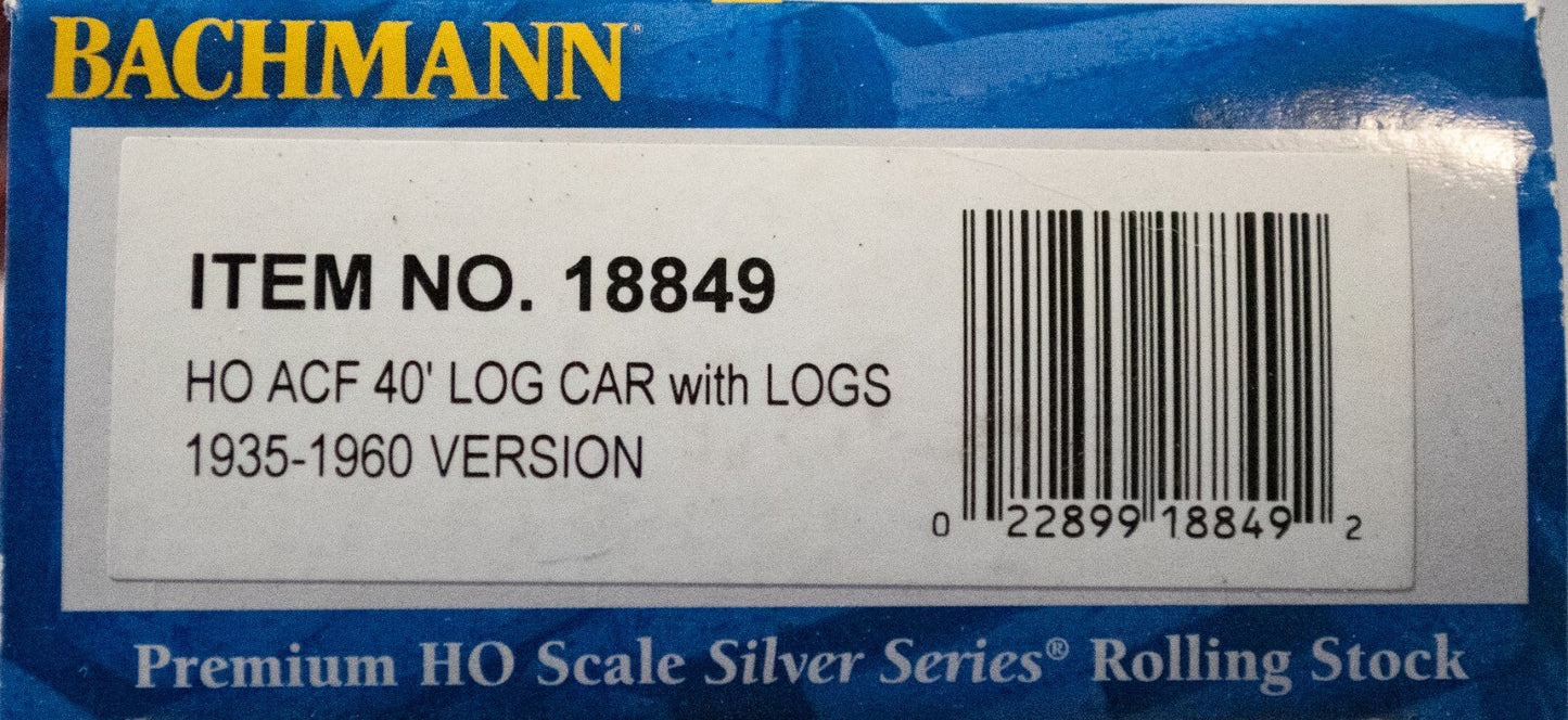 Bachmann HO #18849 ACF Log Car w/Logs - Ready to Run - Silver Series(R) -- 1935-