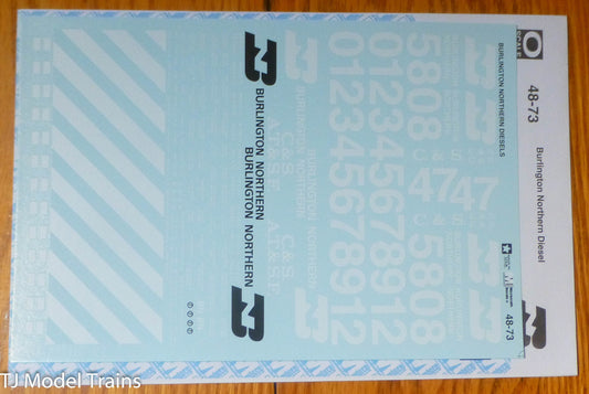 Microscale Decal O #48-73  Burlington Northern -- U30C Diesels BN, Colorado & So