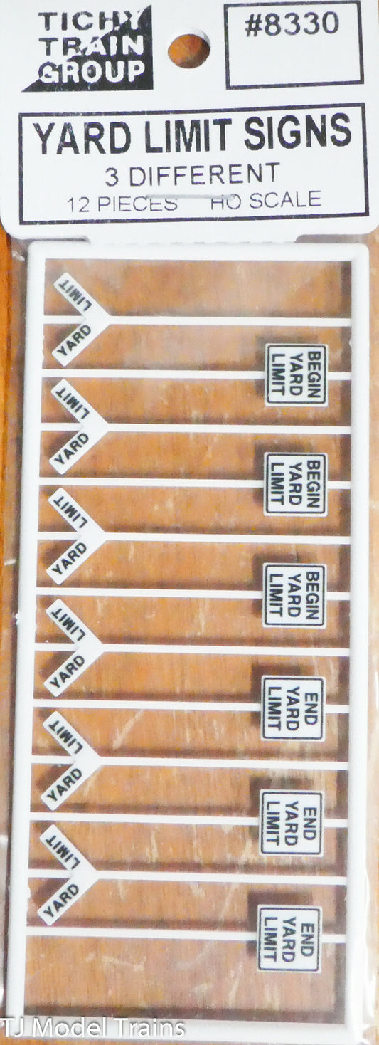 Tichy Train Group #8330 Yard Limit Sgns (3 Dirrerent) 12 pcs, Plastic (HO Scale)
