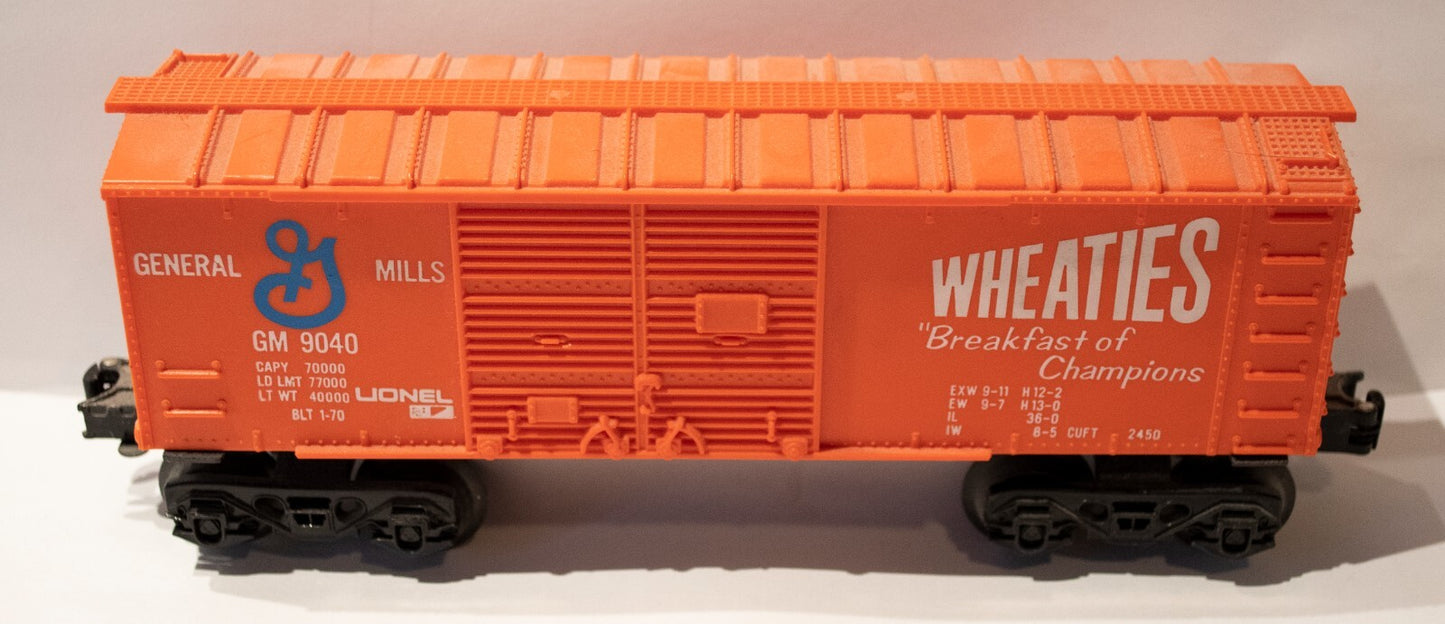 Lionel (#46 No Box) O Scale  #9040 General Mills Wheaties MPC Era Boxcar