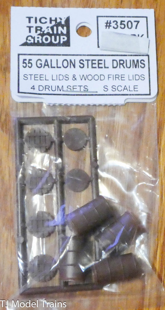 Tichy Train Group #3507 (S Scale) 55 Gallon Steel Drums (Plastic Parts)