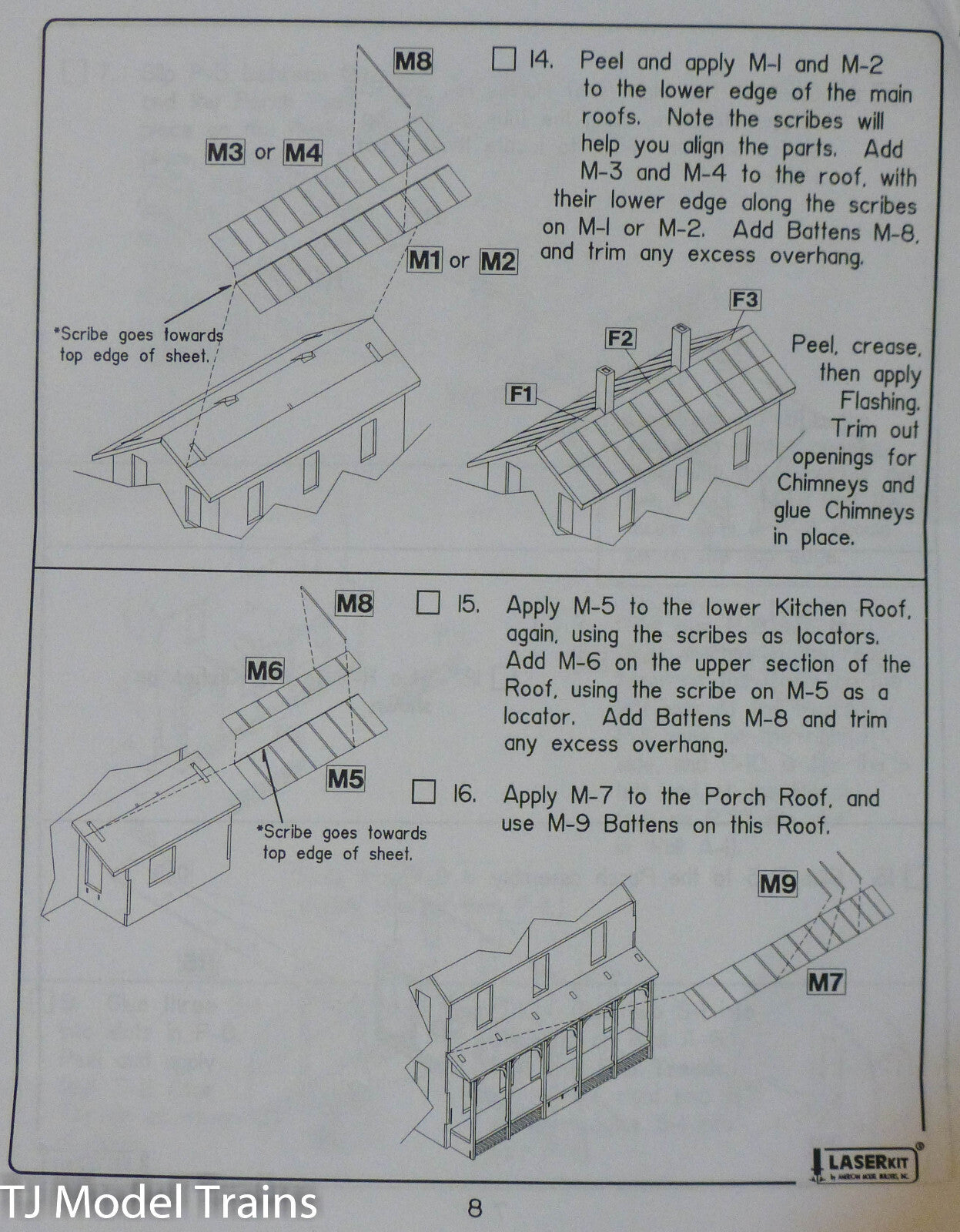 American Model Builders, Inc N #640 Two Story Farm House Kit (Wood Laser Kit)