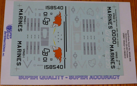 Microscale Decal 1:48 Scale #MS48-908 Grumman EA-6B Prowler: USMC VMAQ-1 & VMAQ-