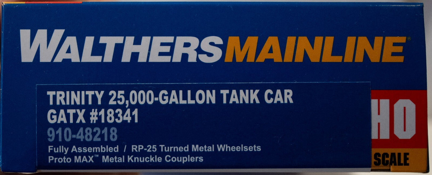 Walthers HO #910-48218 Trinity 25,000-Gallon Tank Car - Ready to Run -- GATX #18