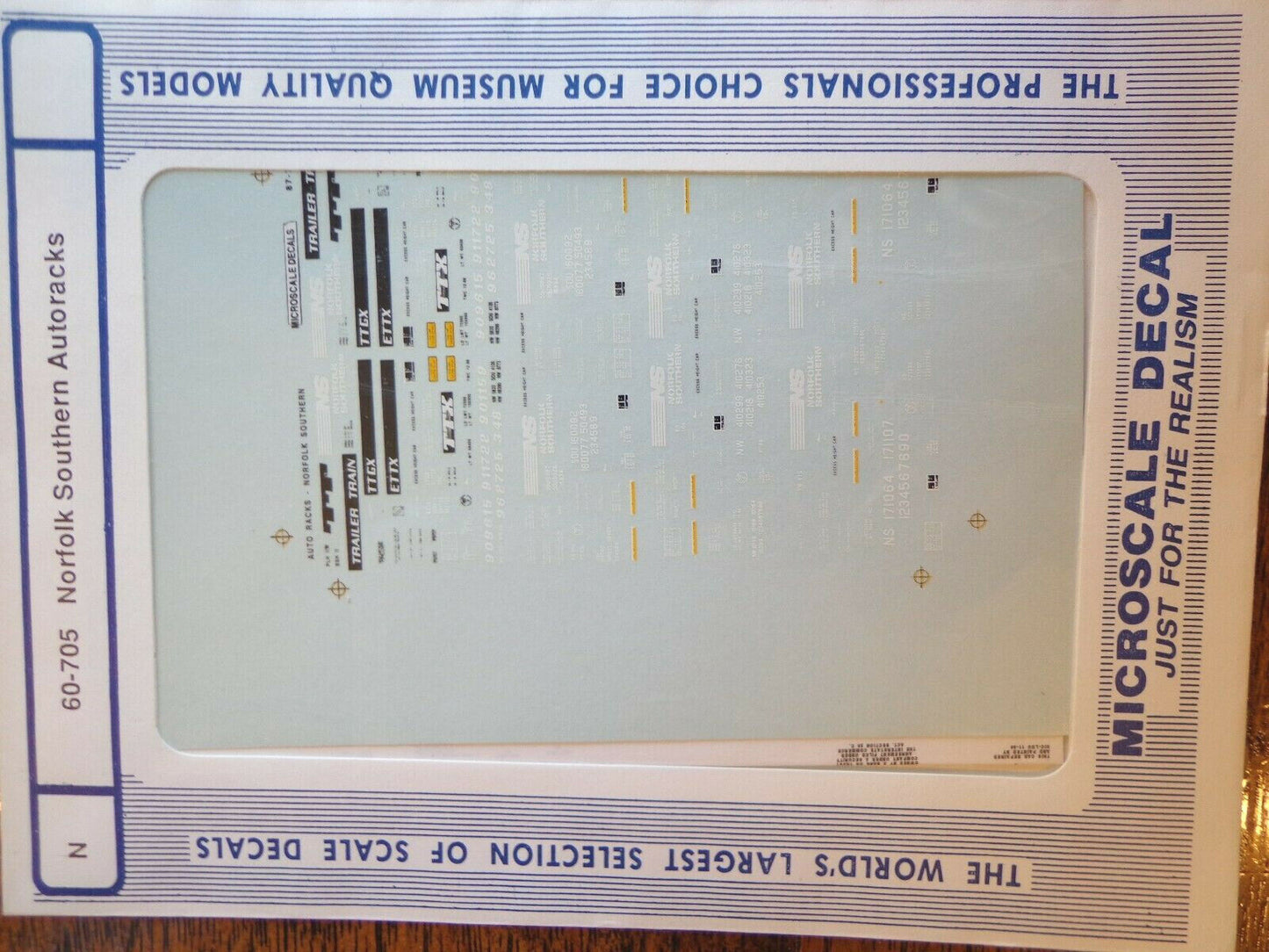 Microscale Decal N #60-705 NS Freight-Autorack - Enclosed - 89ft (Decal)