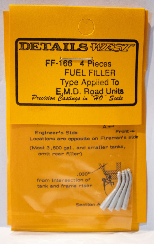 Details West HO #166 Fuel Fillers -- EMD Road Units pkg(4)