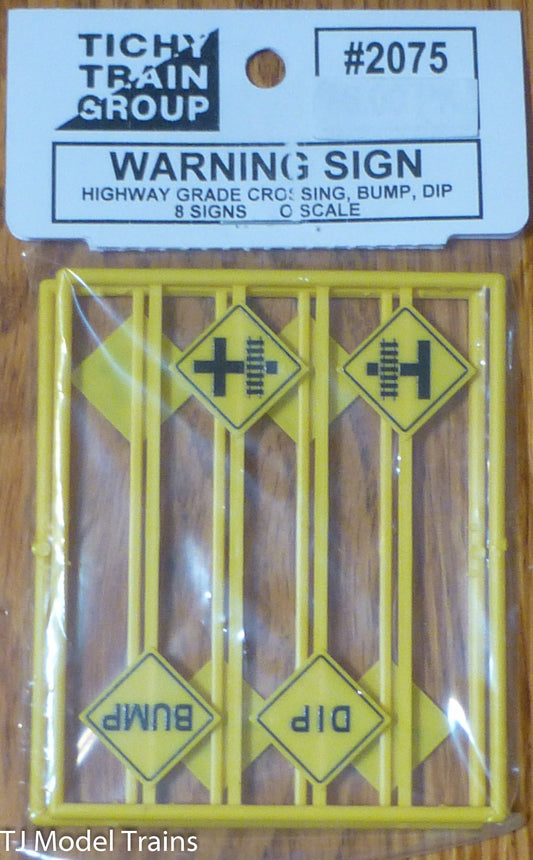 Tichy Train Group #2075 (O Scale) Warning Signs/ Highway Grade Crossing, Bump &