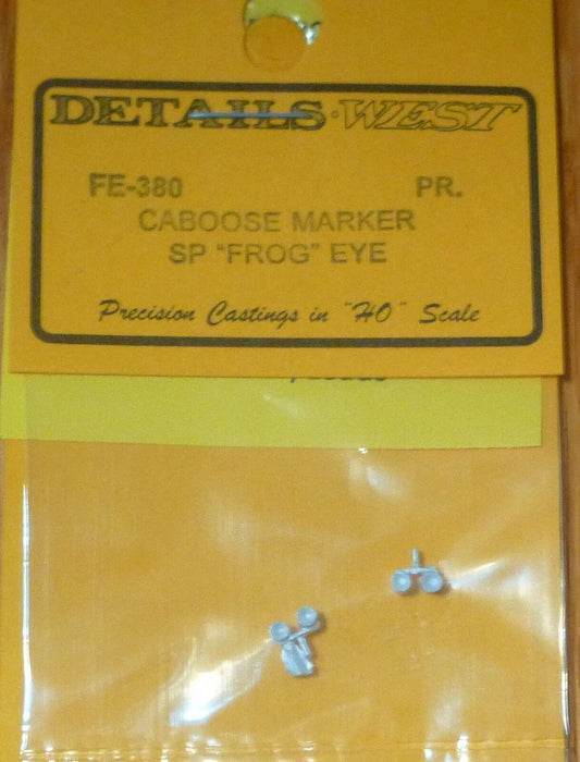 Details West HO #380 Caboose Marker SP "FROG" EYE (1 Pair) White Metal