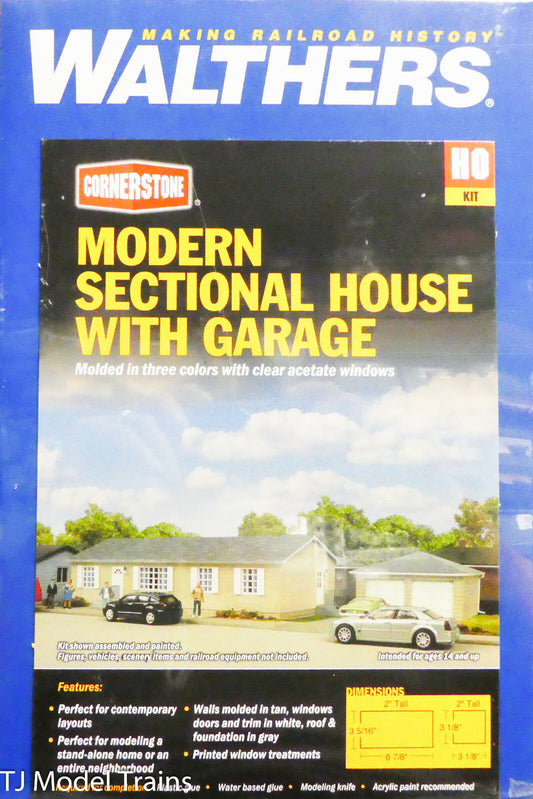 Walthers HO #933-4151 Modern Sectionbal House w/Garage(Plastic Kit) 1:87th Scale