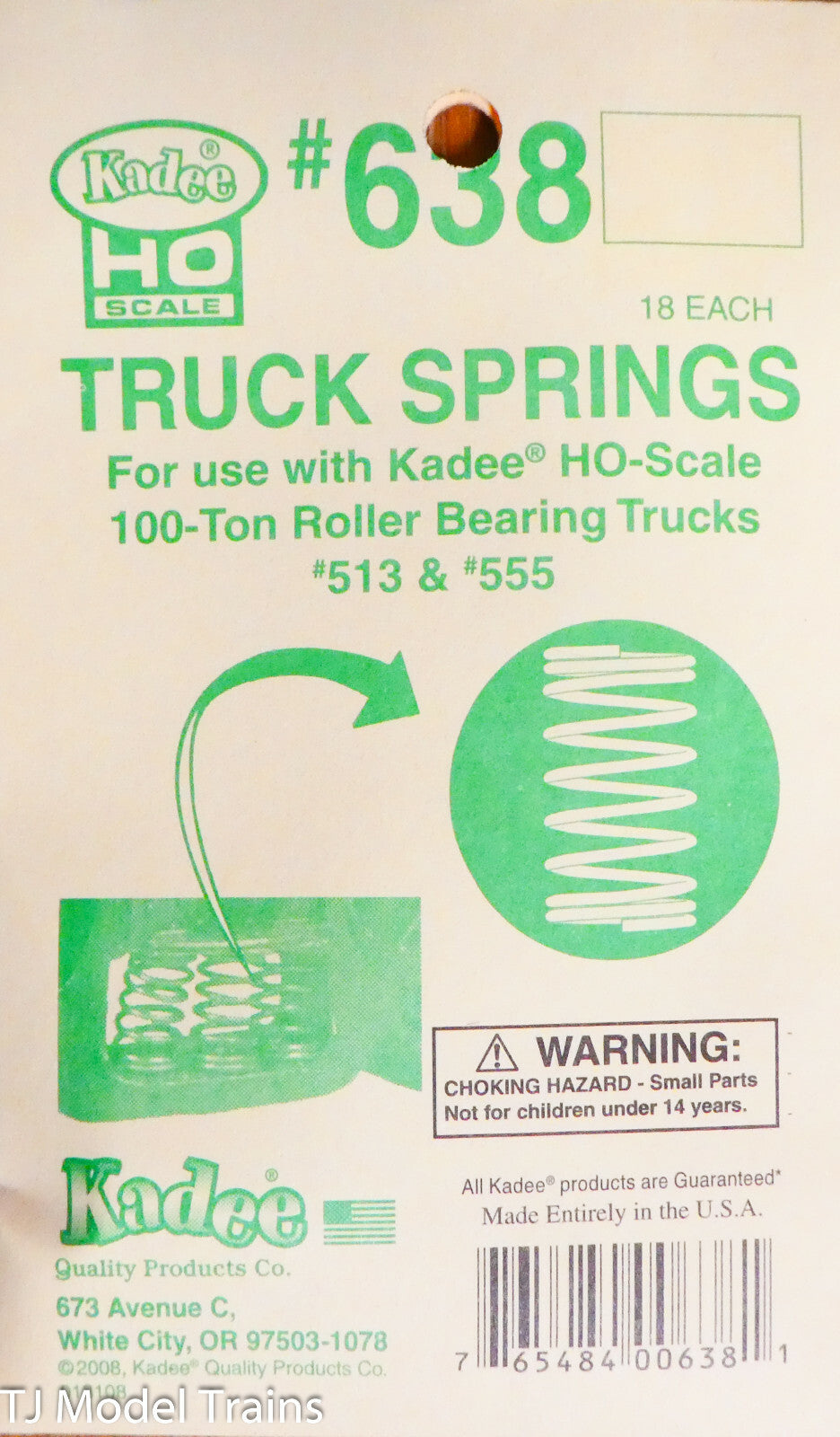 Kadee HO #638 Truck Springs for Use with Kadee 100-Ton Roller Bearing Trucks