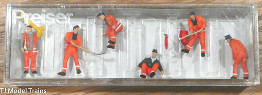 Preiser HO #10444 Track Maintenence Crew (Figures) Plastic/Painted