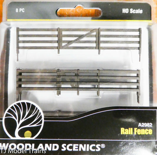 Woodland Scenics HO #2982 Rail Fence - Kit with Gates, Hinges & Planter Pins --