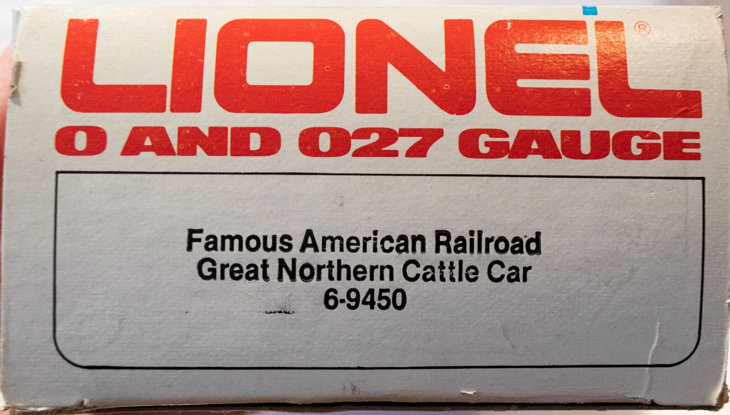 Lionel O Scale (Used) #6-9450 Famous American Railroad Great Northern Cattle Car