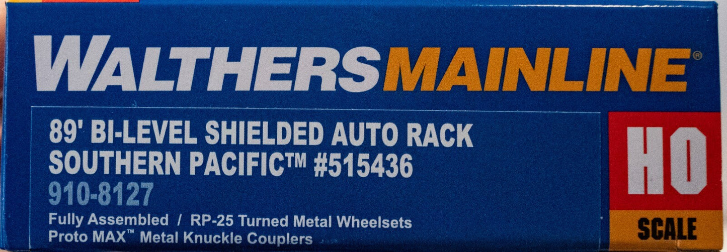 Walthers HO #910-8127 89' Flatcar w/Bi-Level Shielded Auto Rack - Ready to Run -