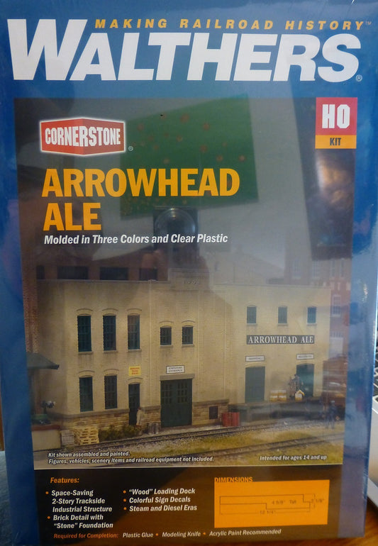 Walthers HO #933-3193 Arrowhead Ale (Background Building) Building Kit