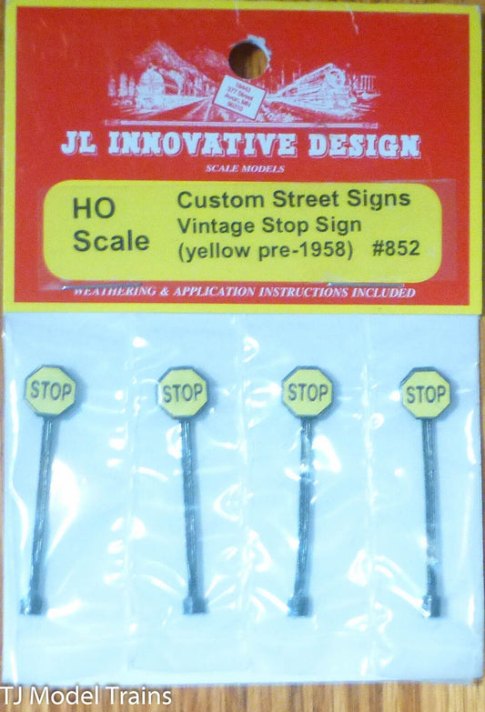 JL Innovative Design #852 Custom Railroad Right-of-Way Signs -- Stop Sign (yell