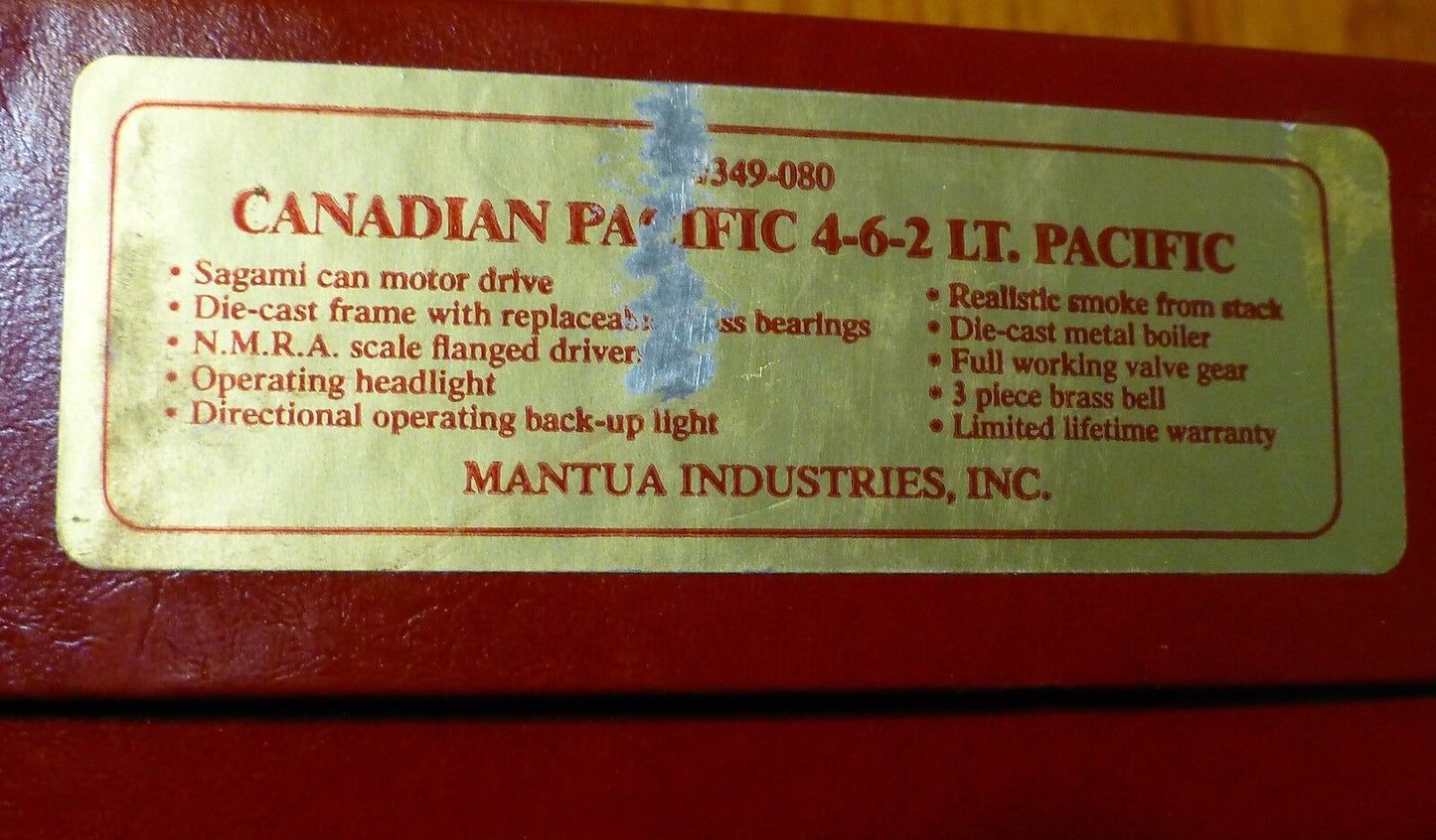 Mantua HO #349-080 Canadian Pacific 4-6-2 Lt. Pacific (Limited Production #103)