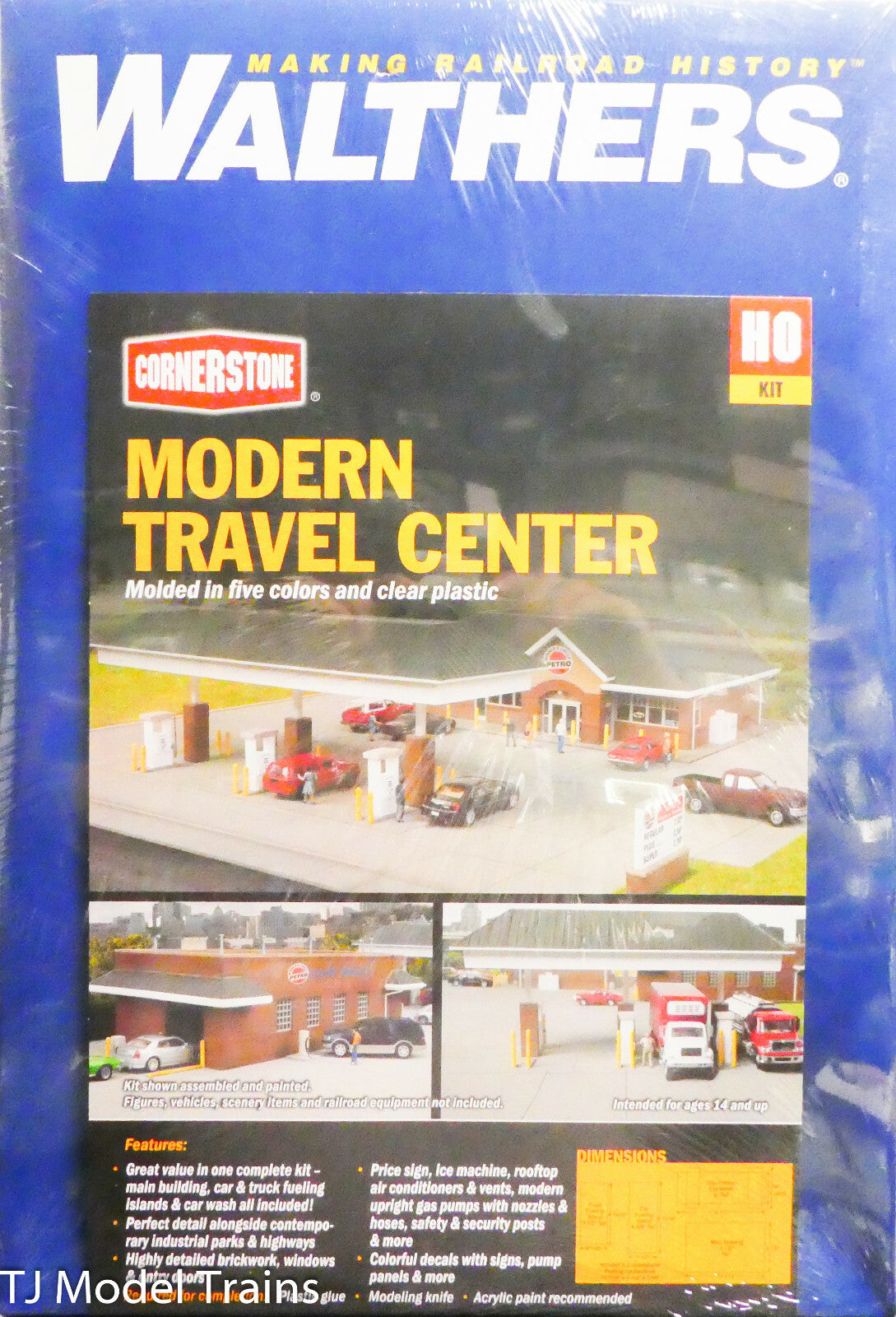 Walthers HO #933-3538 Modern Travel Center / Gas Station /Car Wash /Plastic /NEW