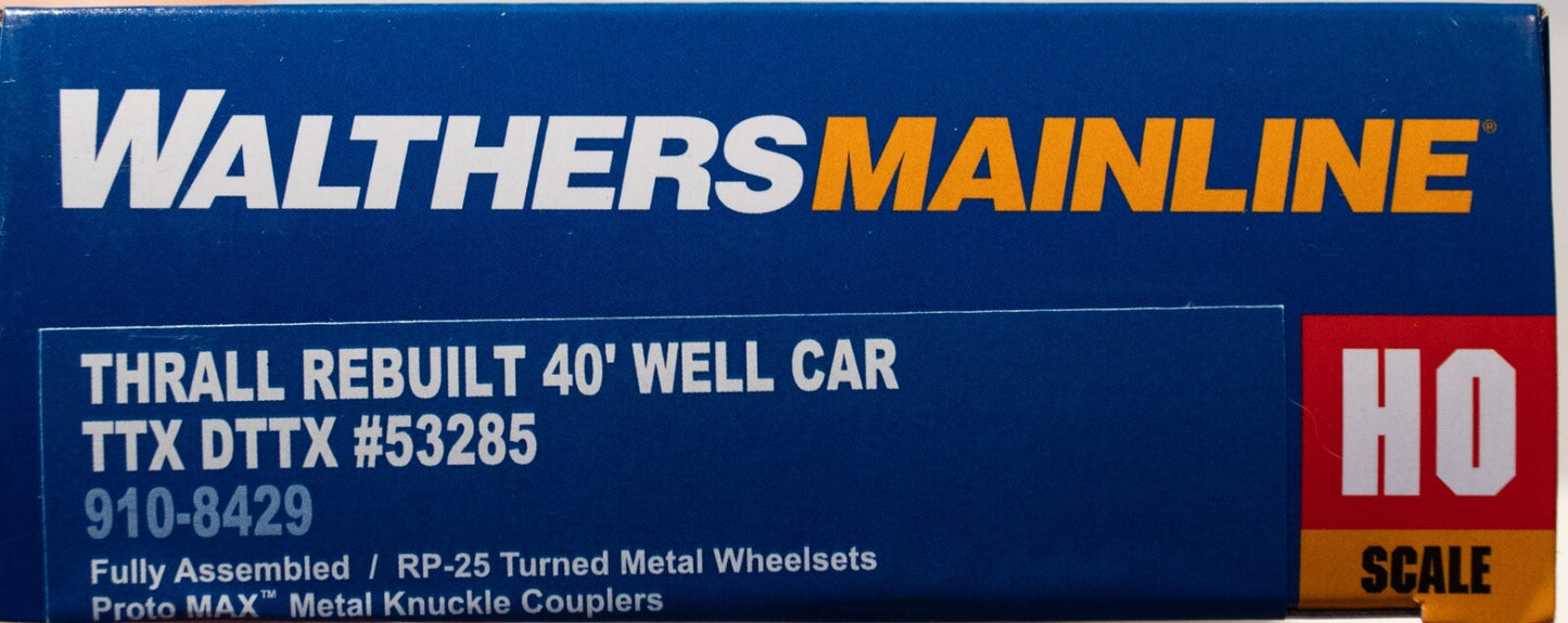 Walthers HO #910-8429 Thrall Rebuilt 40' Well Car - Ready to Run -- TTX DTTX #53