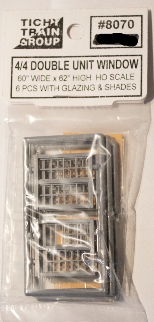 Tichy Train Group HO Scale #8070 Windows - Double Hung pkg(6) -- 4/4 Double Wind