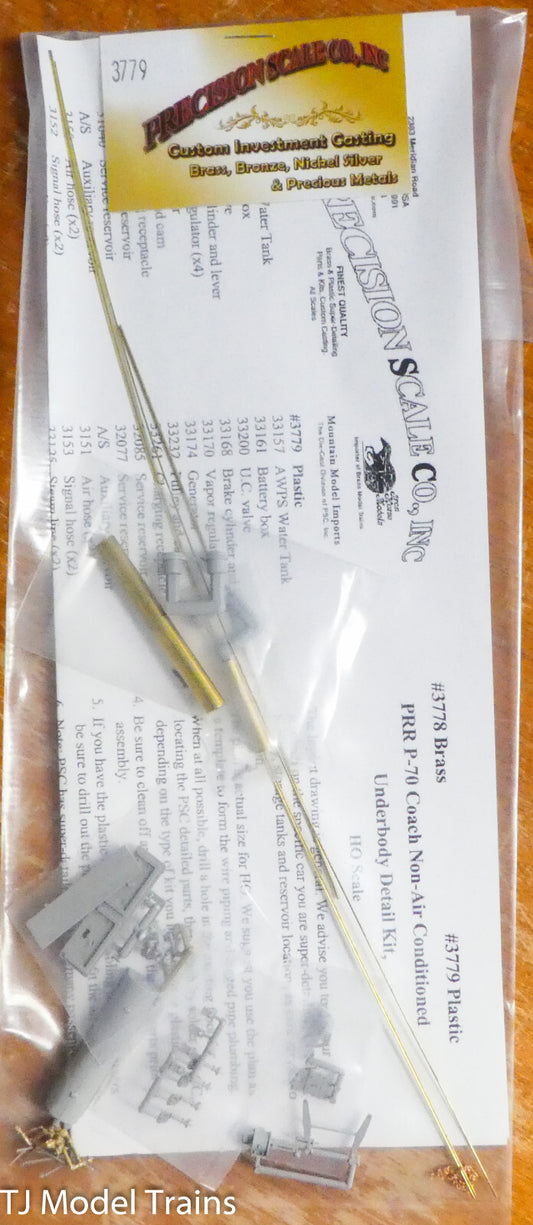 Precision Scale HO #3779 PRR Coach-Type Non-Air Conditioning Underbody Detailing