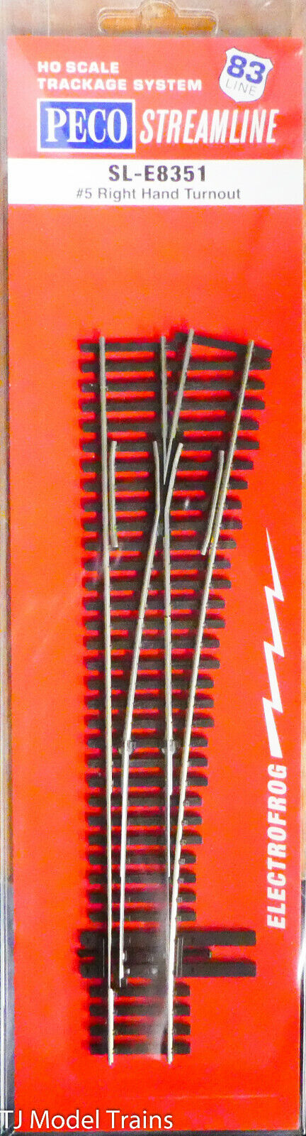 Peco HO #SL-E8351 Right Hand Turnout #5 (NEW IN PACKAGE) 1:87th Scale