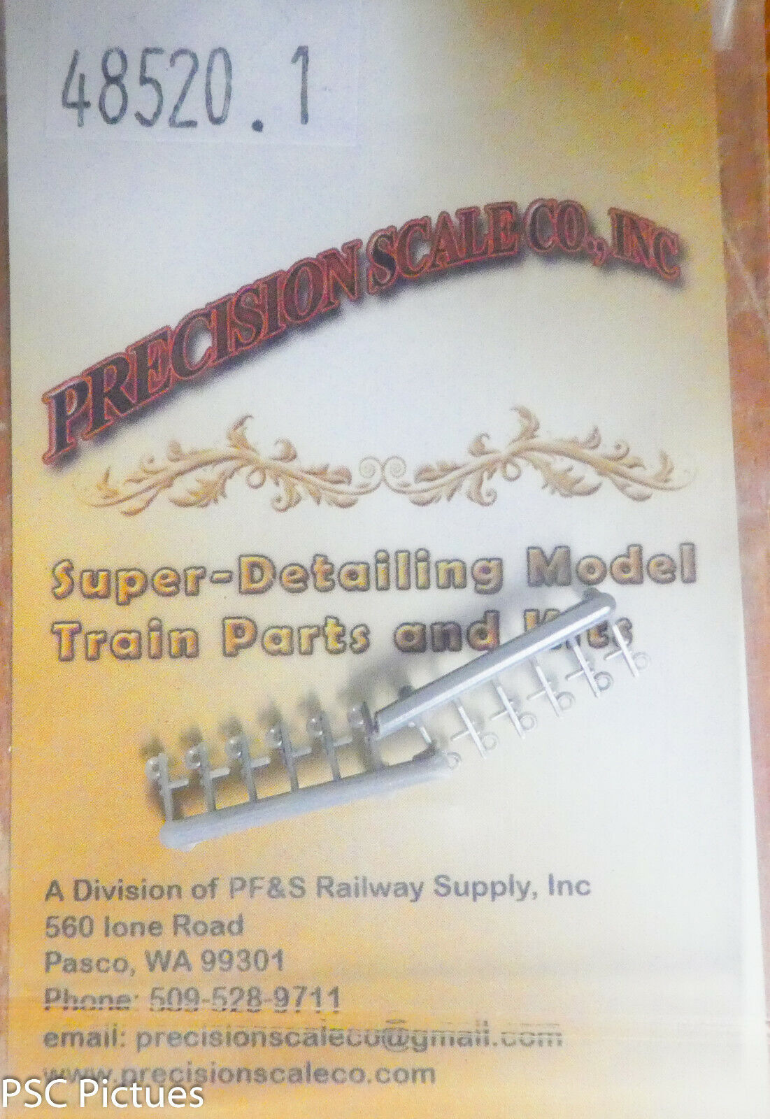 Precision Scale #48520.1 (HO,O,S, Any Scale) Bracket, Pipe Single, .020" diaCore