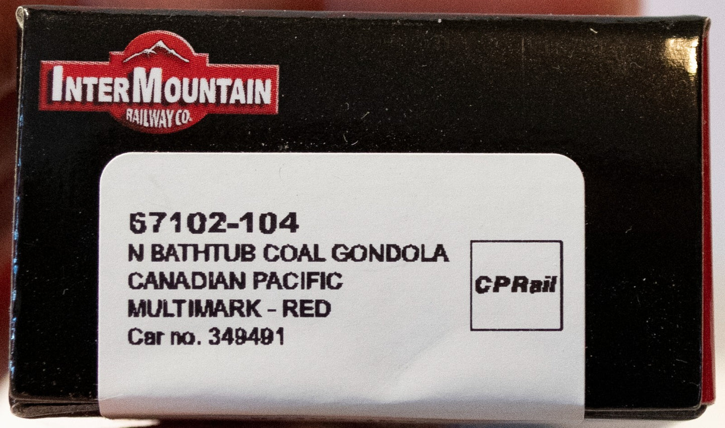 InterMountian N #67102-104 Bathtub Coal Gondola - Ready to Run -- Canadian Pacif