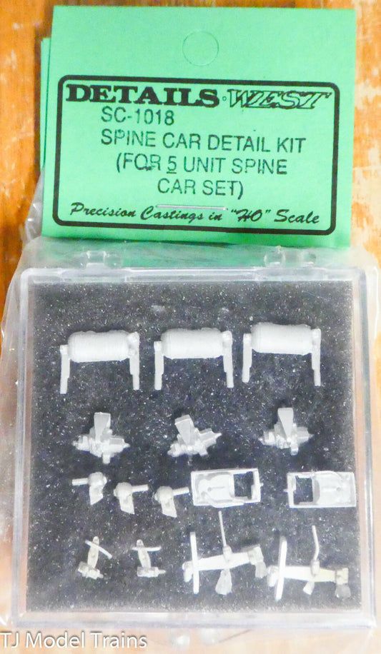 Details West HO #1018 Spine Car Detail kit (Light Cast Metal, White Metal)