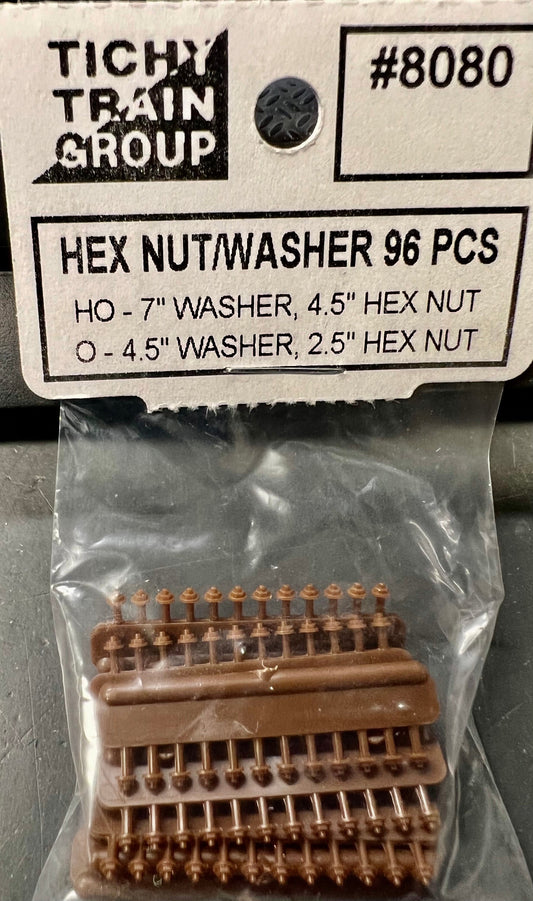 Tichy Train Group #8080 Hex Nut/Washer (96pcs)