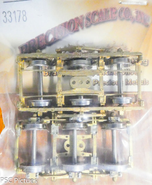 Precision Scale HO #33178 Trucks, HW 2411 3-Axle, Equalized & Sprung (1 Pair)