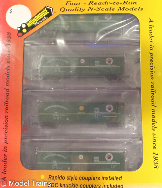 Roundhouse N #89484 Ready to Run FourPak; Northern Pacific, PS-1 Box Cars