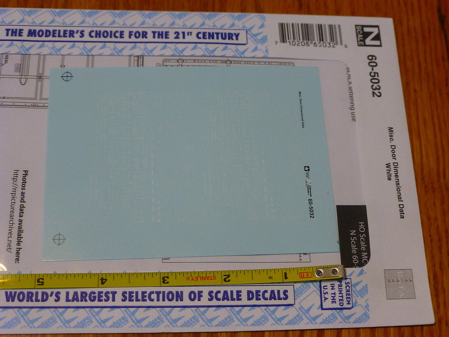 Microscale Decal N #60-5032 Misc. Door Dimensional Data White (Decal Set)
