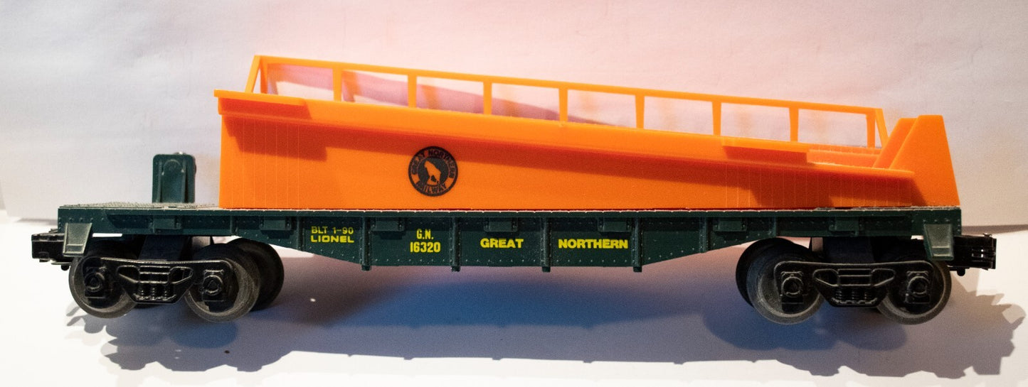 Lionel O Scale (Used) #16320 Lionel Great Northern Barrel Ramp Car