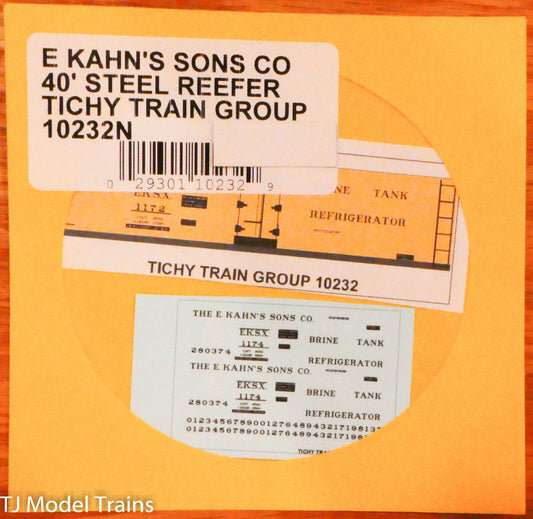 Tichy Train Group Decal #10232N E Kahn's Sons Co. 40' Steel Reefer (Decal)