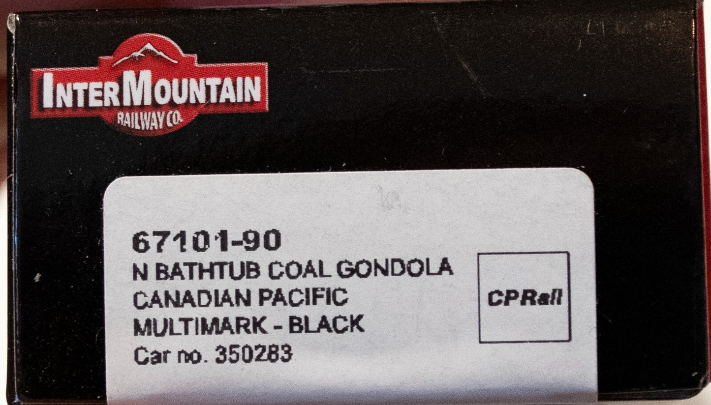 InterMountian N #67101-90 Bathtub Coal Gondola - Ready to Run -- Canadian Pacif