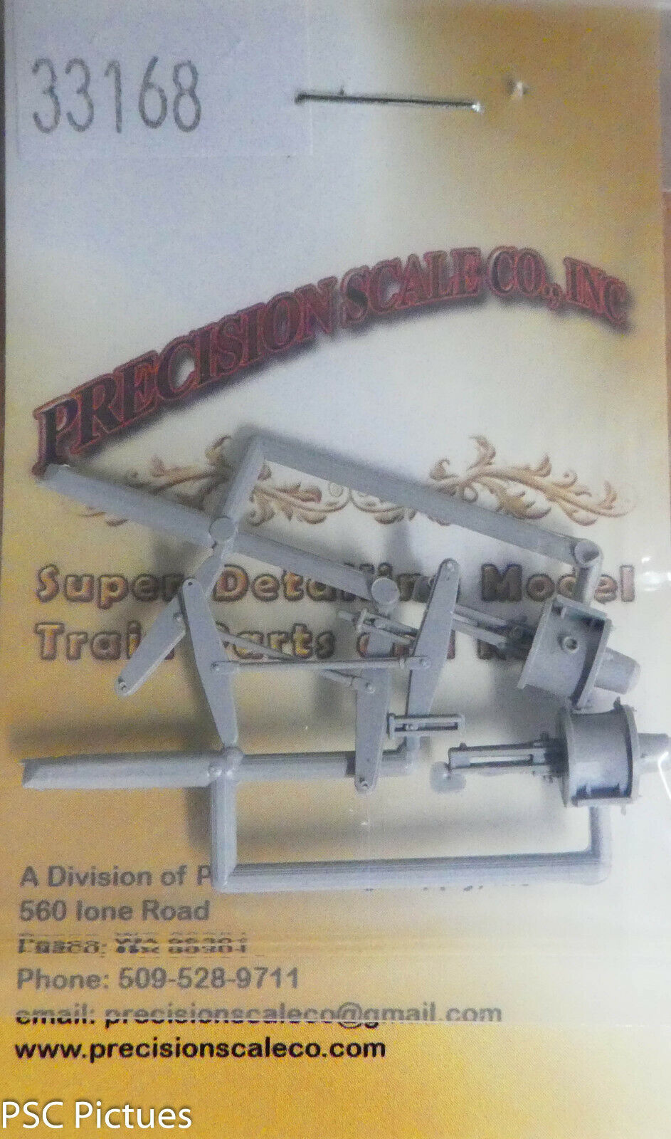 Precision Scale HO #33168 Cylinder w/Slack Adjustor & Brake Levers (Plastic)