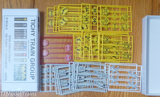 Tichy Train Group #2079 Sign Assortment (128 pcs.) Plastic Parts (O Scale)